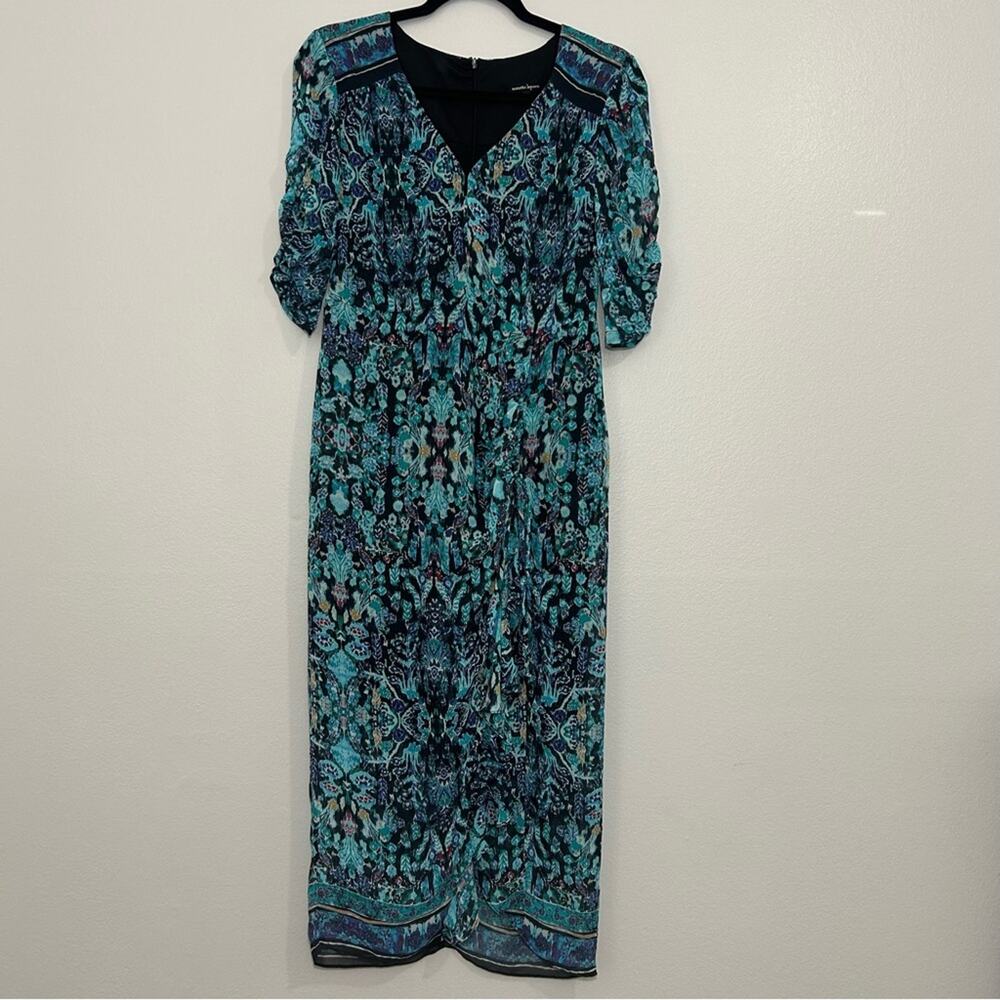 Nanette Lepore Silk Multicolor Tie Detail Flowy Boho Dress Size 4